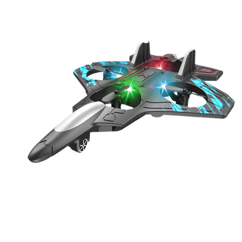 Nuevo avión de control remoto transfronterizo de altura fija anti-caída de espuma planador de gravedad efectos especiales de luces brillantes de cuatro ejes UAV