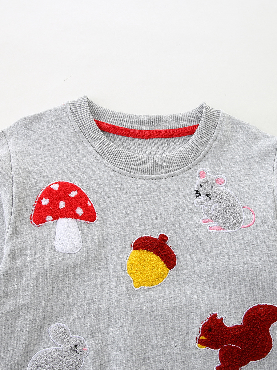 Sudadera de otoño para niños, estilo europeo y americano, con bordado de animales, suéter de punto de algodón para niños pequeños, venta al por mayor. image 5