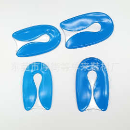 仿硅胶U形蓝后跟垫 骨刺防痛按摩足底减震运动半垫GEL自粘脚跟垫