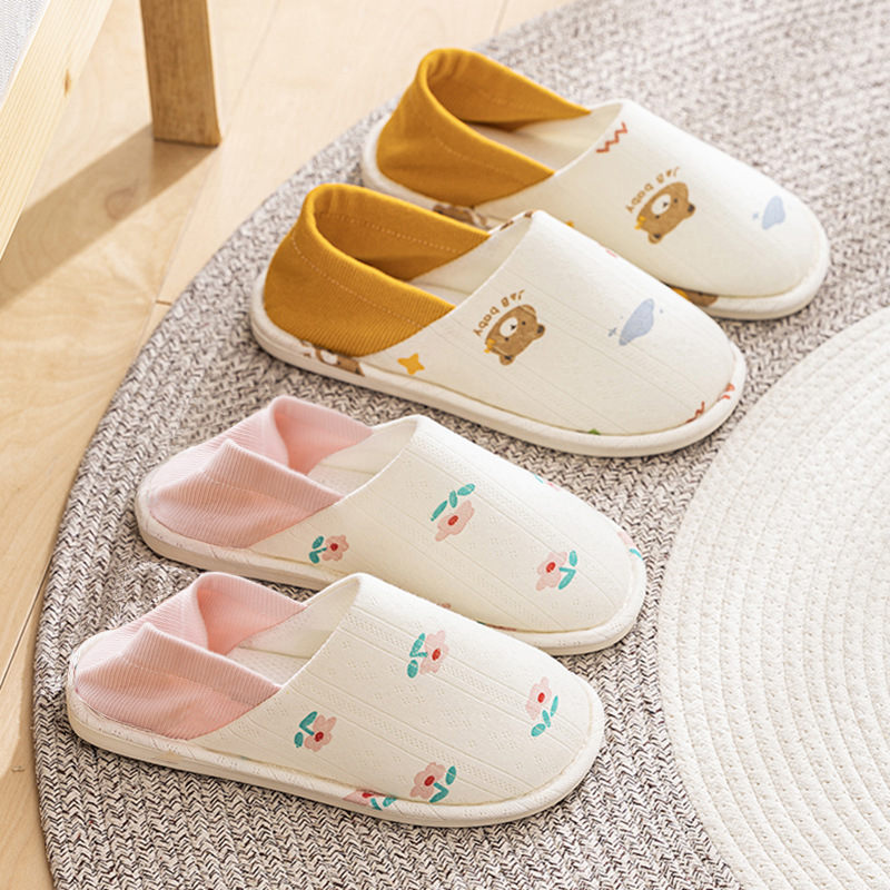Postpartum Shoes for Spring and Autumn, Closed-Back Maternity Shoes, Summer Thin Soft-Soled Non-Slip Floor Home Cotton Slippers for Women