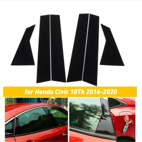 适用于本田Honda06-11Civic10th2016-2020八代思域车窗饰条中柱贴