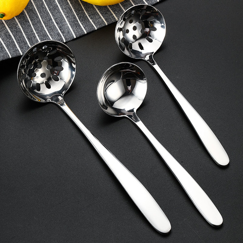 Large stainless steel extended and thickened hotel restaurant kitchen cooking hot pot spoon soup shell soup colander porridge spoon soup colander