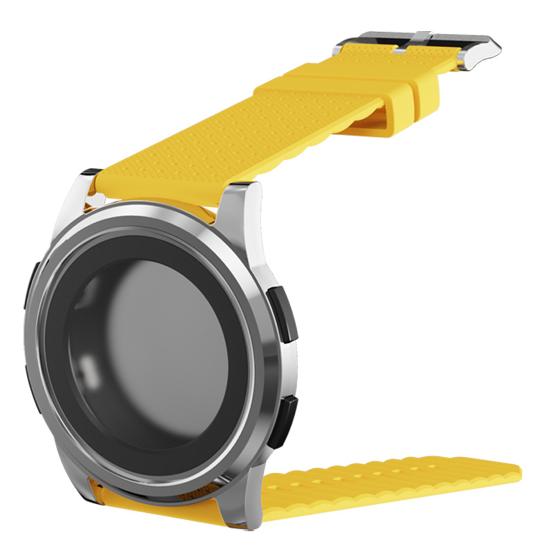 은색 케이스, 노란색 벨트(전자 무브먼트 장착 가능)