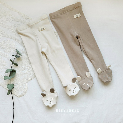 new ins children's leggings Korean version girls baby three-dimensional printed bear leggings and leggings