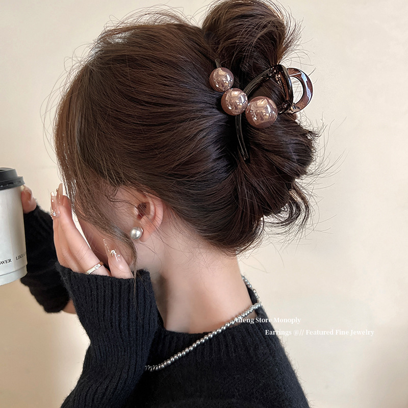 少发量抓夹女高级感2024新款发夹发卡后脑勺夹子头饰鲨鱼夹盘发夹