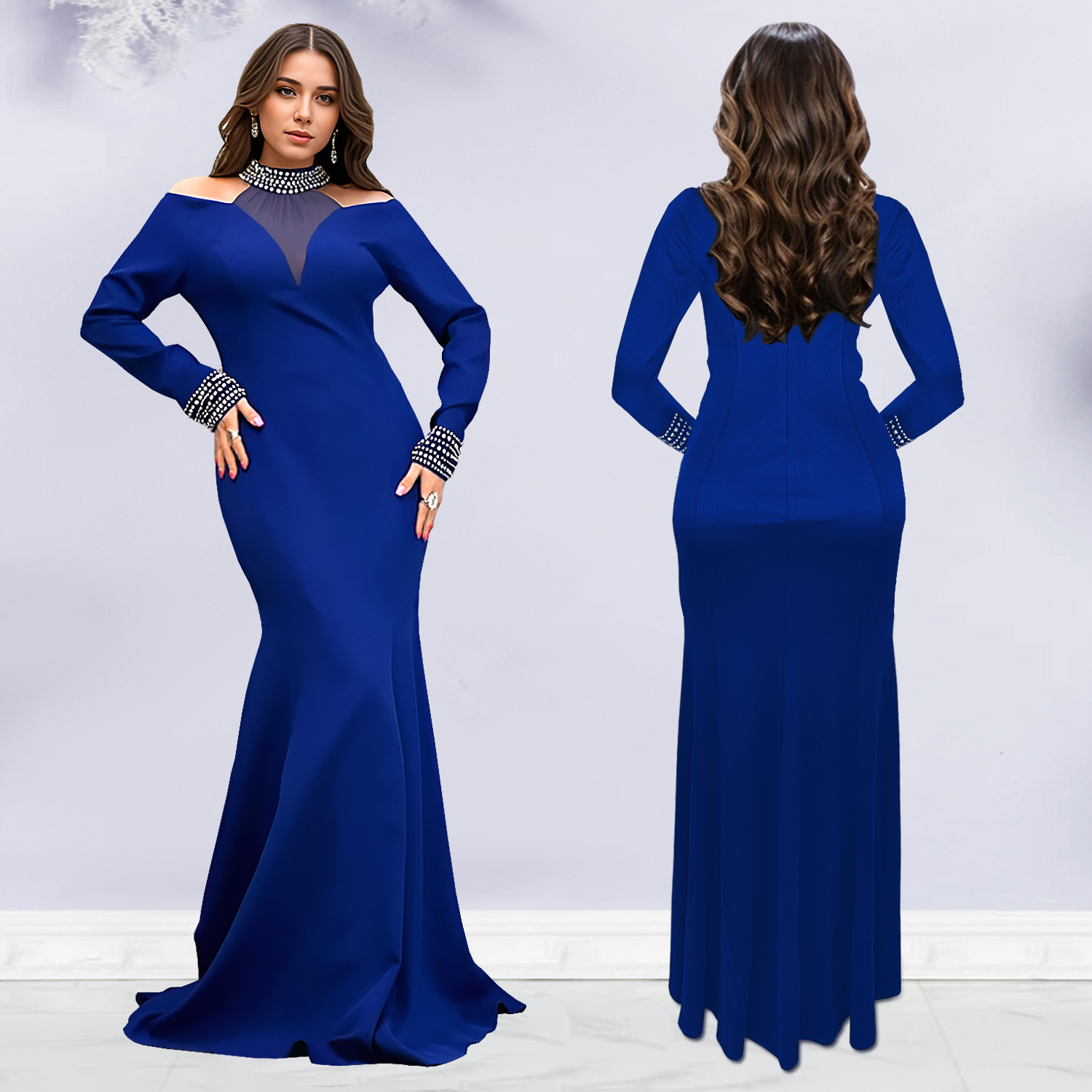 C7270 Aliexpress transfronterizo Amazon Europa y América de moda de mujer elegante bolso delgado brazo caliente vestido de color sólido