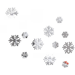 Acrylic Home Decor Christmas Snowflake Mirror Wall Sticker - Factory Direct Sale, 3D Stereo, Self-Adhesive, Non-Toxic and Eco-Friendly