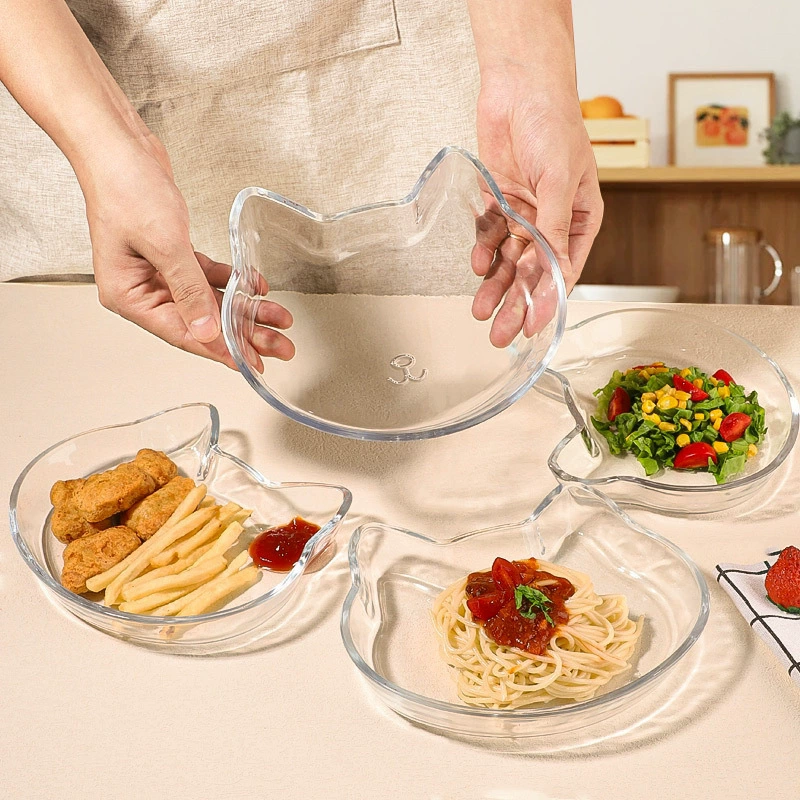 Glass cartoon cute material for home use, dinner plate