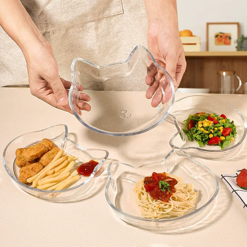 Glass cartoon cute material for home use, dinner plate