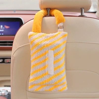 Car tissue box/set Design, New Cute Car Tissue - 181-yellow-gray-twill-hanging-tissue-box