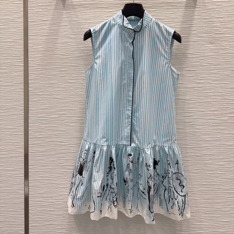 High-End Women's Clothing with an Elegant and Graceful Vibe, High-Waisted, Slim-Fitting, A-Line Long Skirt, Fresh and Age-Reducing, Gradient Color Printed Long Skirt