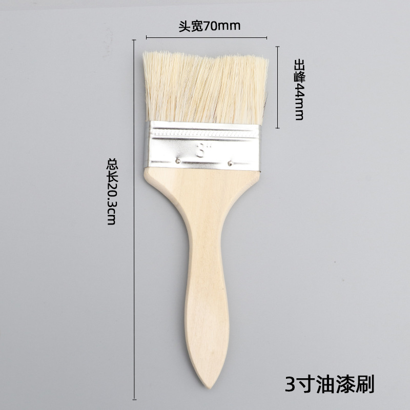 Cepillo de pintura directo de fábrica Mango de madera de álamo Tamaño suave sin pelusa Stock completo suficiente para cepillo