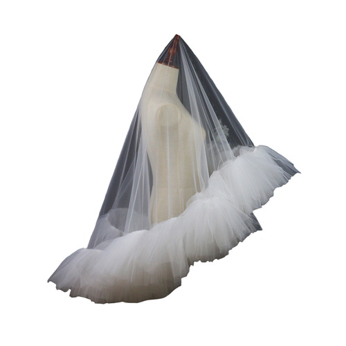 Xinmeiji heavy industry ruffled bridal veil white double-story photo studio travel photo outdoor fluffy soft gauze V309