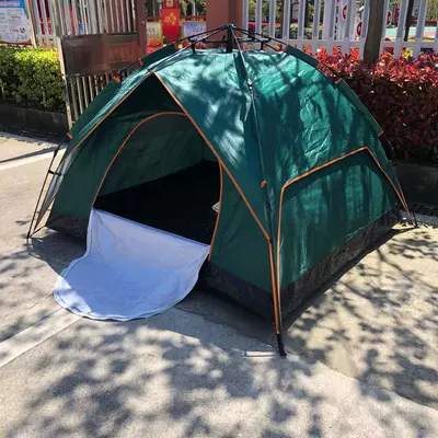 Outdoor Camping Tent Fully Automatic Hydraulic Quick Opening 3-4 People Camping Tent Rainproof Insect Proof Sunscreen Separation Tent (Çadırlar) - green-3-4-people