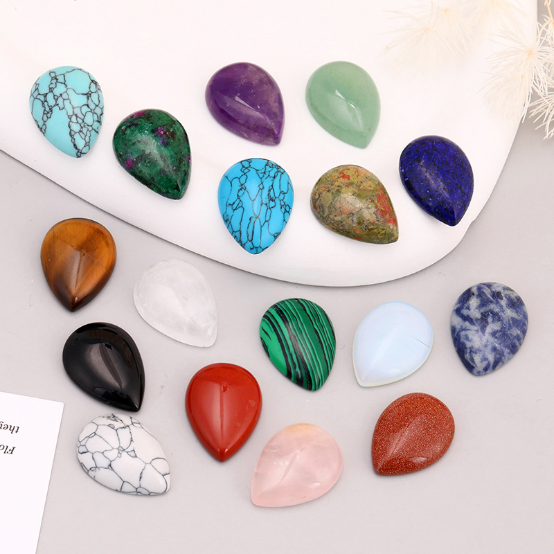 Cross-border natural stone water drop bare stone flat natural stone stone ornaments semi-finished patch accessories wholesale