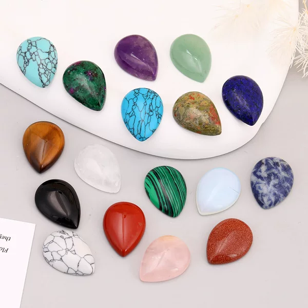 Cross-border natural stone water drop bare stone flat natural stone stone ornaments semi-finished patch accessories wholesale