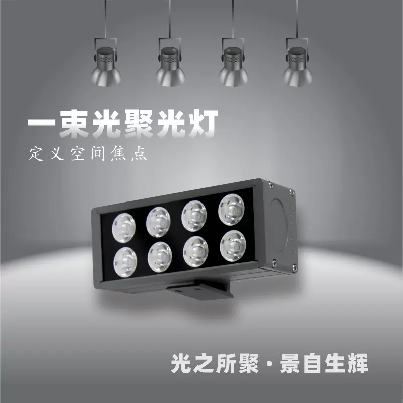 聚光洗墙灯外墙亮化led灯户外防水投光灯酒店别墅射灯聚光灯超亮