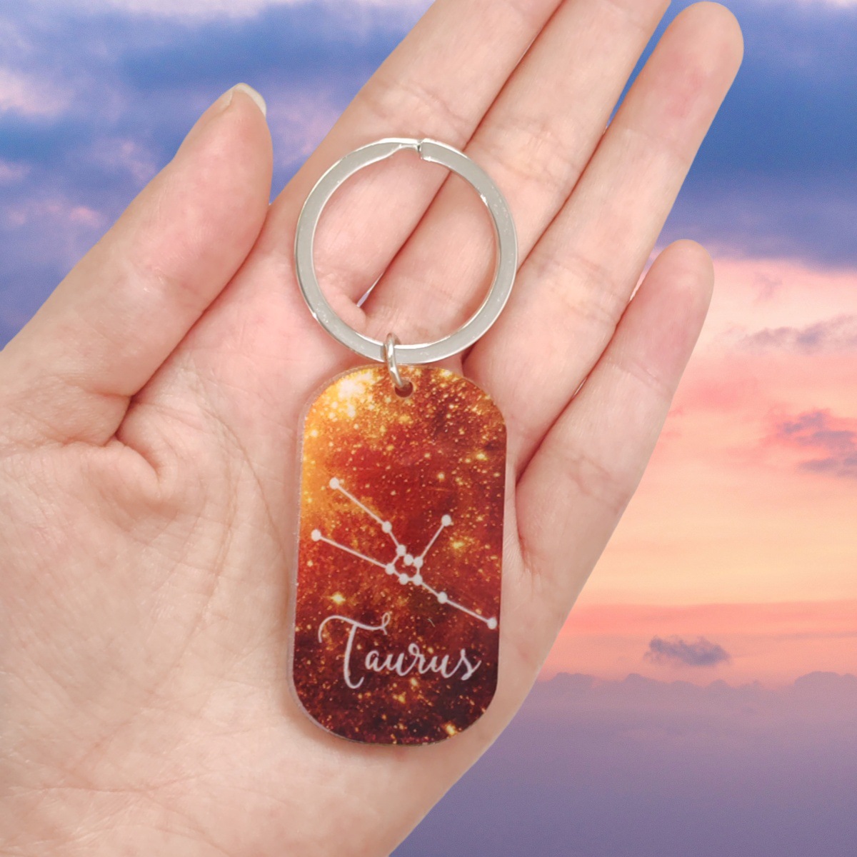 12g Weight Keychain Classification 1 Piece Quantity Daily Occasion Acrylic Material Letter, Constellation Pattern Unisex Gender Romantic Style Romantic Letter Constellation Arylic Unisex Keychain 12