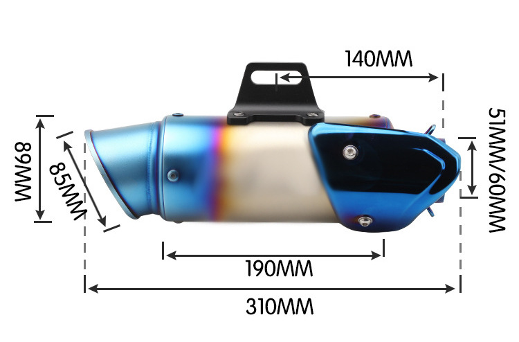 Motorcycle Modified Exhaust Tail Section Yamaha Horizon Kawasaki Universal Large Displacement Sc Oblique Exhaust Pipe