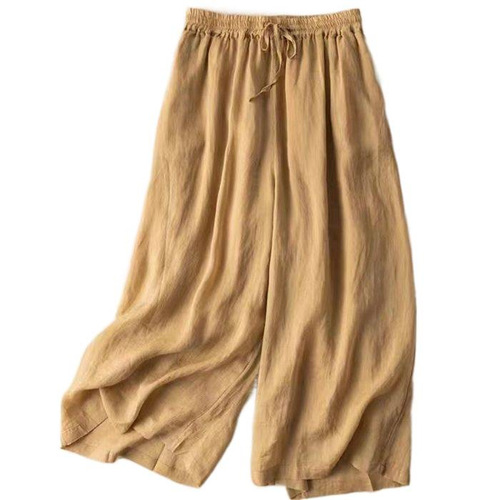 Multicolor optional loose wide-leg pants, cotton and linen wide-leg pure color casual pants, this summer's new style, large size, women's clothing, art