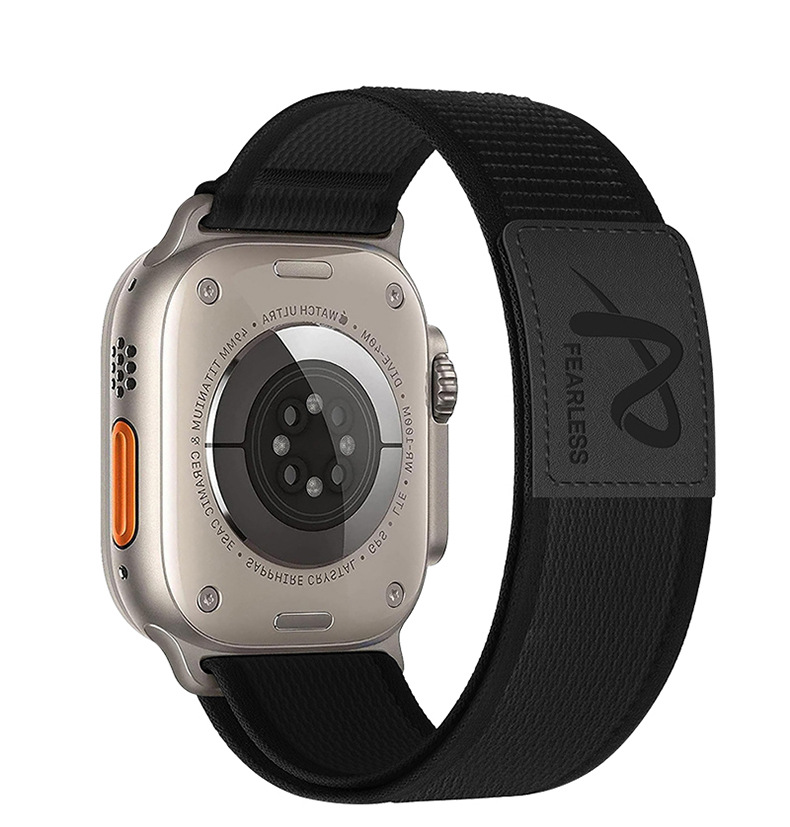 Nylon wild-diameter leather label loop watch strap is suitable for Apple watch series S6789Ultr undefined