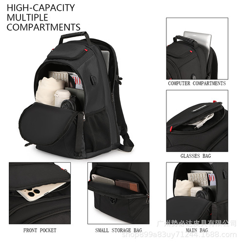Source Factory 2025 Business Men Travel Commuter Large Capacity Multi Compartment Laptop Backpack for Students