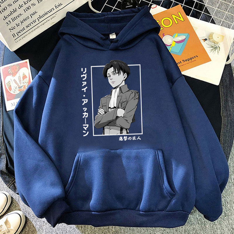 New Fashion Anime Levi Ackerman Printing Hoodies Unisex