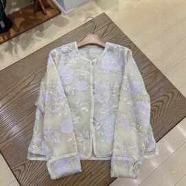 南油国风美学 轻盈欧根纱刺绣外套 春夏百搭古典时髦防晒开衫上衣