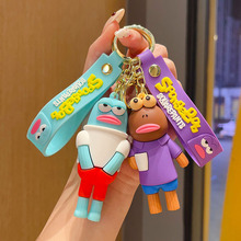 创意比奇堡丑鱼钥匙扣海绵宝宝系列挂件汽车包包挂饰跨境礼品批发