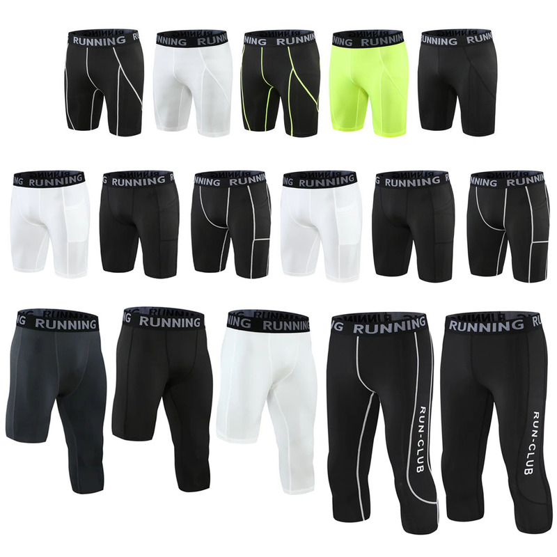 Summer Tight Pants Basketball Football Compression Pants Training Clothes Sports Pants Men's Swimming Cropped Shorts Running Pants