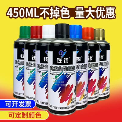 Qian Jin automatic hand-operated Self-painted car metal anti-rust repair paint graffiti color changing black and white paint 450ML (Avtomobil boyası)
