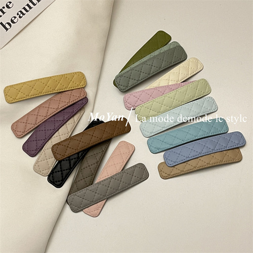 Small fragrant style hairpin Korean style simple and versatile rhombus fabric edge clip bangs hairpin hair accessories clip broken hair bb clip