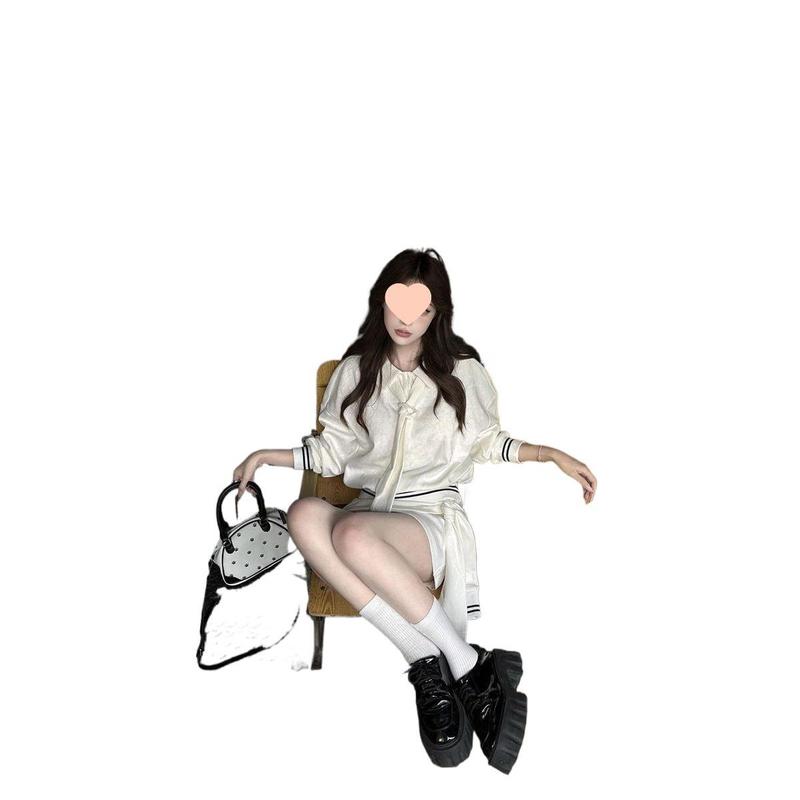 韩系新款小众不规则设计感上衣半身裙两件套秋季时尚感百搭套装女|undefined