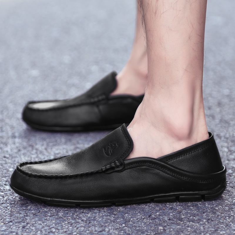 High-End Men's Leather Top Layer Cowhide Young Men's Leather Shoes, British Style Gentleman Driving Men's Bean Shoes, Br_vogvips.com