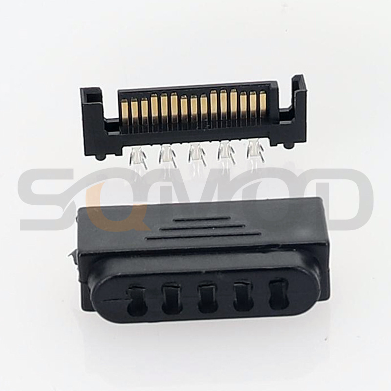 SATA Plug 5 Hole SATA Male Head SATA Male Socket Serial Port 15P Power Connector Enclosure
