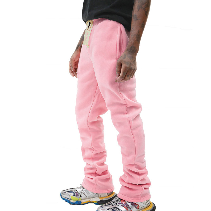 pantaloni casual da uomo 24 Micro pull cord gamba lunga strada americana hip-hop tinta unita_voghion.com