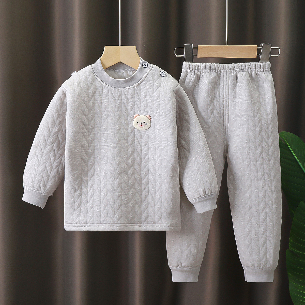 Ba lớp ấm-màu xám / Cỡ 90 chiều cao đề nghị 75-85cm