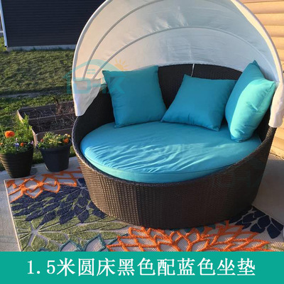 Cama de caña al aire libre doble jaula de pájaros sofá cama de vacaciones villa de ocio terraza tumblr balcón cama redonda tumblr