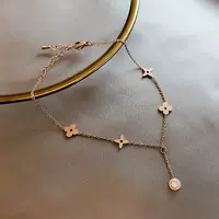 Сексуальный модный золотистый браслет на щиколотку из нержавеющей стали, клевер из четырёх листиков, популярный в сети, 18 карат, розовое золото