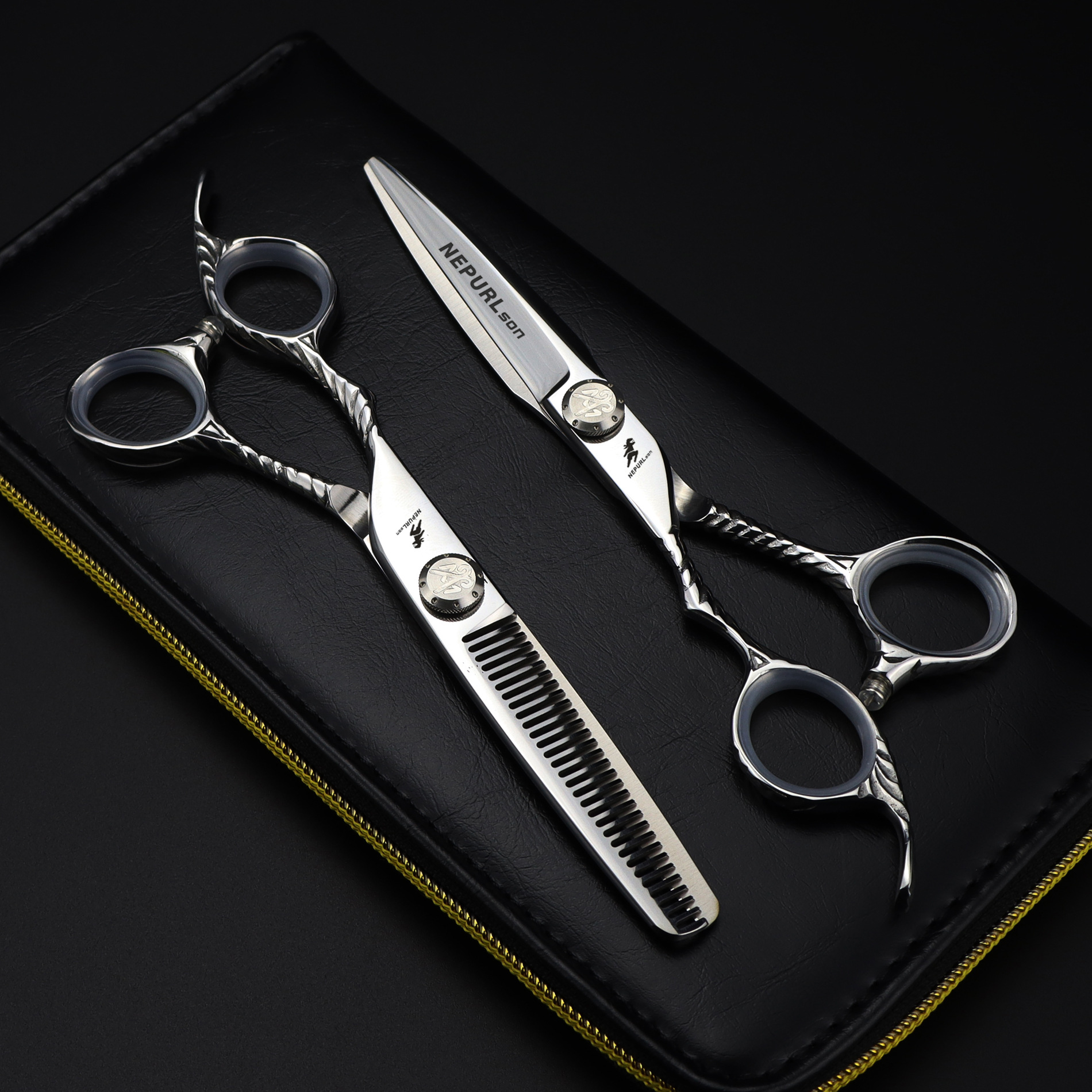 FDMS银色左手剪6.0寸异形迪马希 美发剪刀 理发剪 平剪 刘海剪 7H