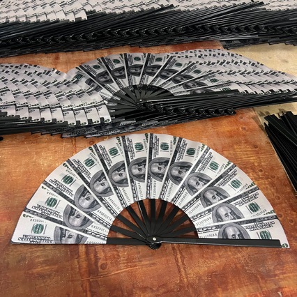 厂家直销名人名画功夫响美金工夫扇欧元布面工夫扇日币舞蹈