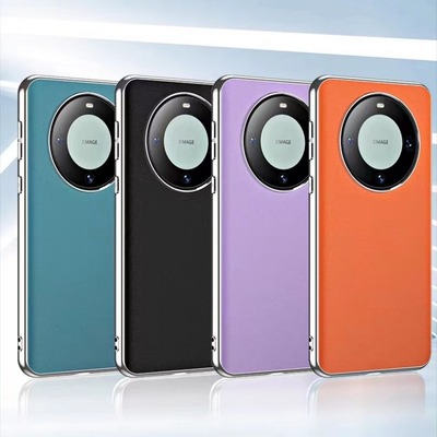 适用华为Mate60Pro+熊猫素皮拼接手机mate60撞色镜头全包rs保护套