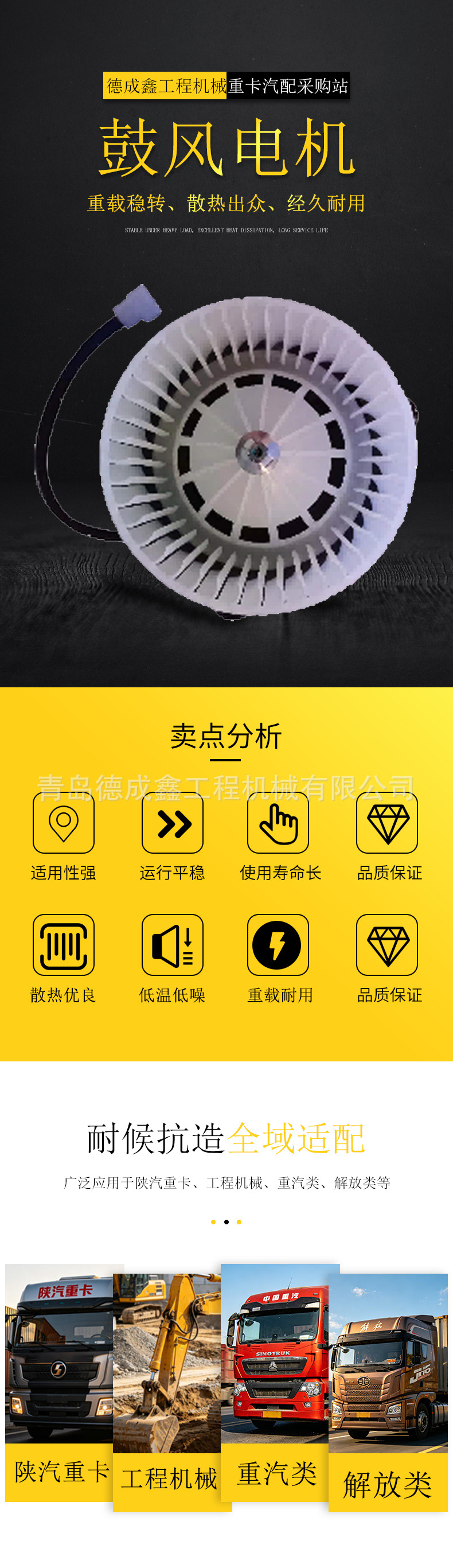 Heater fan motor suitable for Foton blower air conditioning blower 170422511 heater fan motor assembly