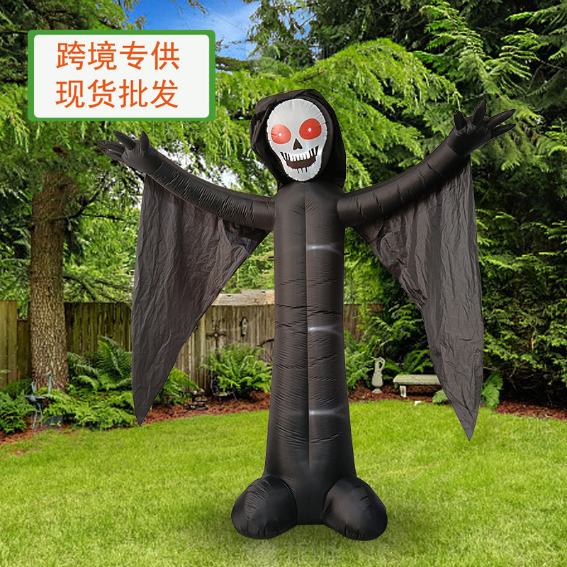 Transfronterizo mexicano Día de los Muertos Día de los Espíritus Guitarra Esqueleto Halloween Inflatable Festa Decoración Fantasma
