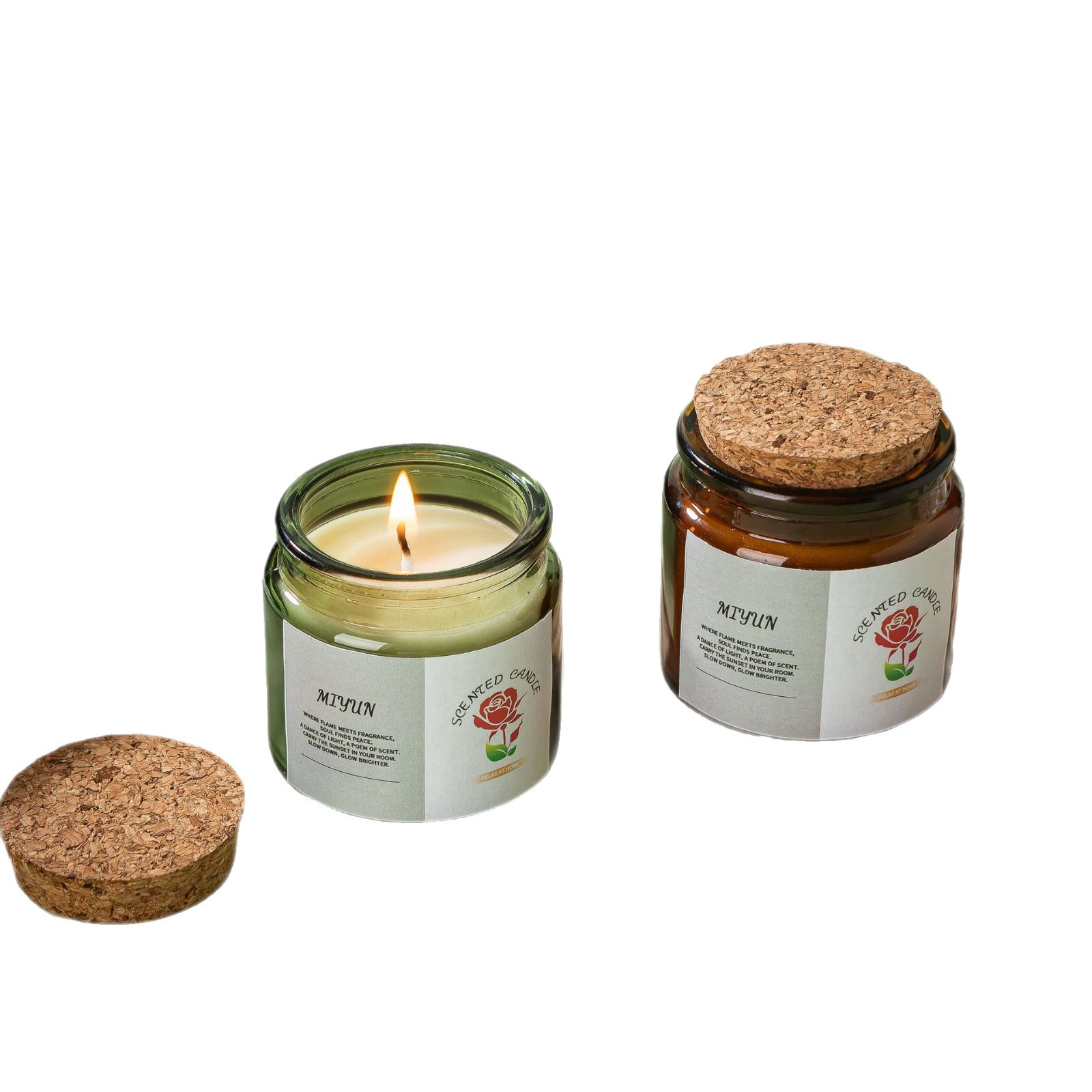 Bougie parfumée cire de soja faite main avec couvercle en bois_voghion.com