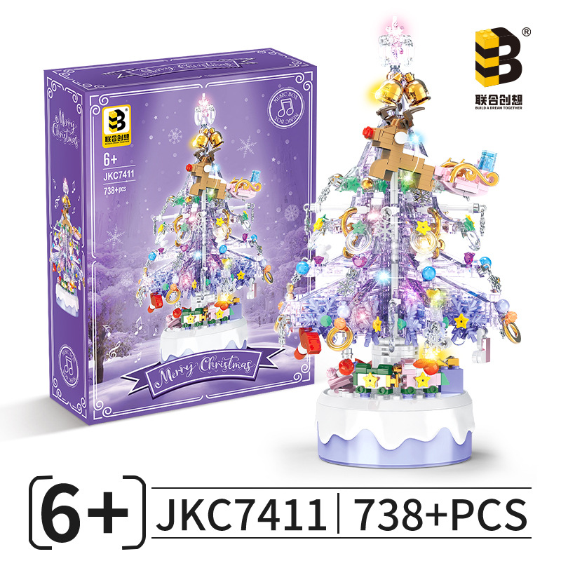 Juguetes para niños, bloques de construcción en línea, juguetes de Navidad, regalos, juguetes de Navidad, decoración, puzzle, ensamblaje