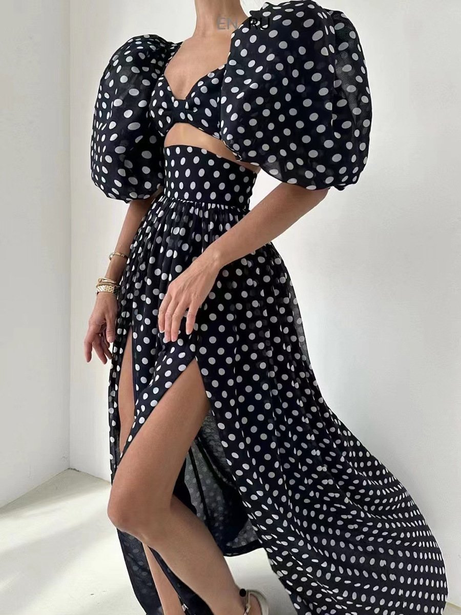 Holiday Daily Women's Streetwear Round Dots Polyester Contrast Binding Skirt Sets Skirt Sets display picture 2