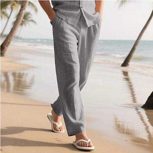 Beach solid color comfortable fashionable trousers