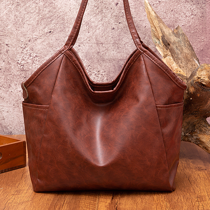 2023 Neue Ölwachspflanze Weiche Große Kapazität Eine Schulter Einfache Damentasche_voghion.com