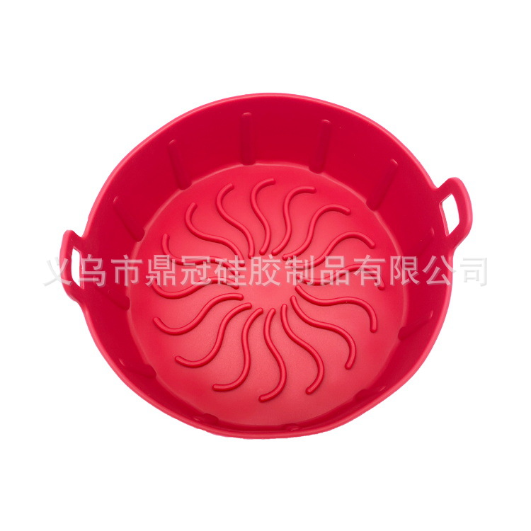 空气炸锅专用碗耐高温硅胶双耳可重复利用烘焙用具不粘锅硅胶盘